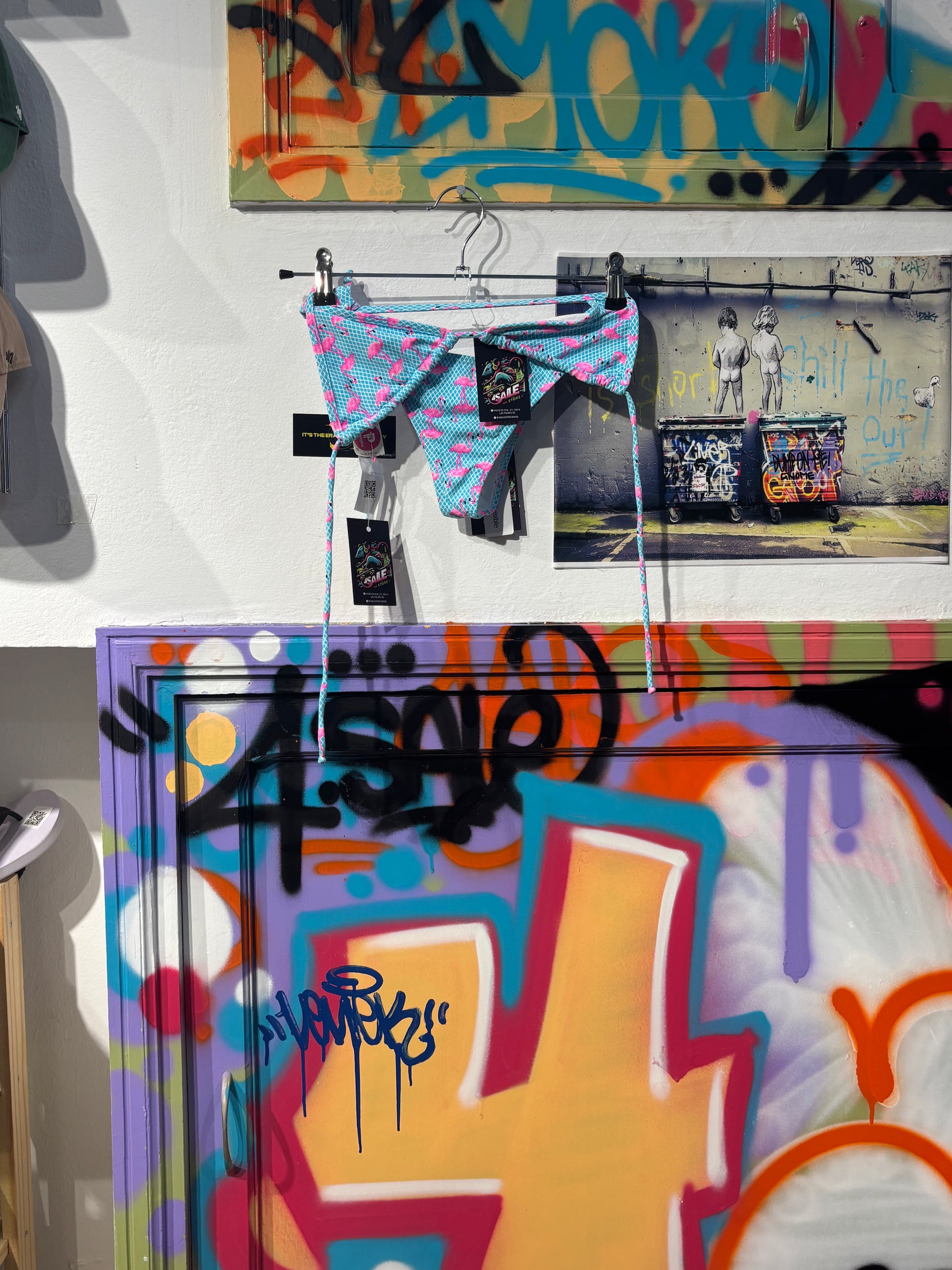 Bikini Azul Con Flamencos