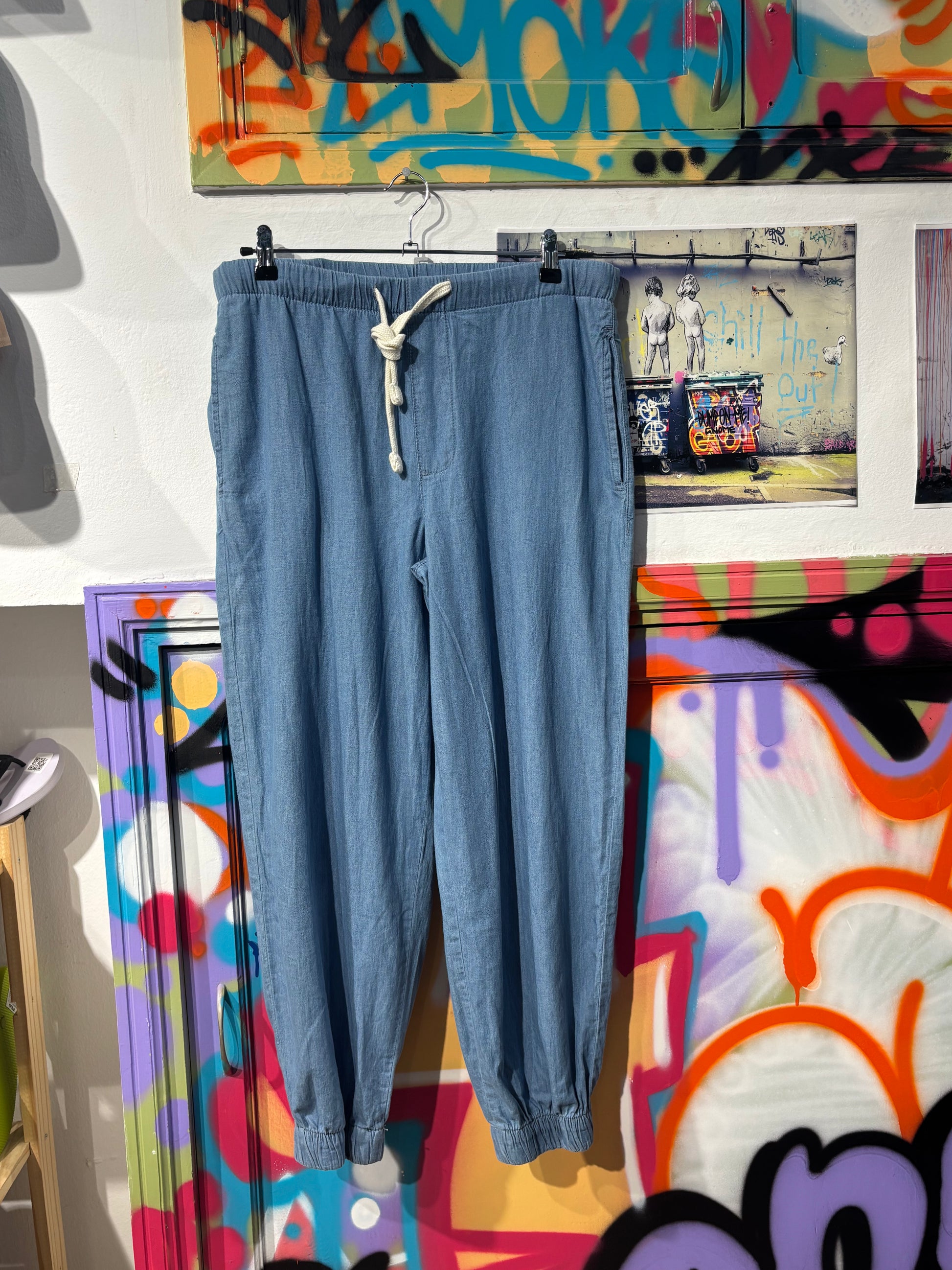Pantalón Lino Azul