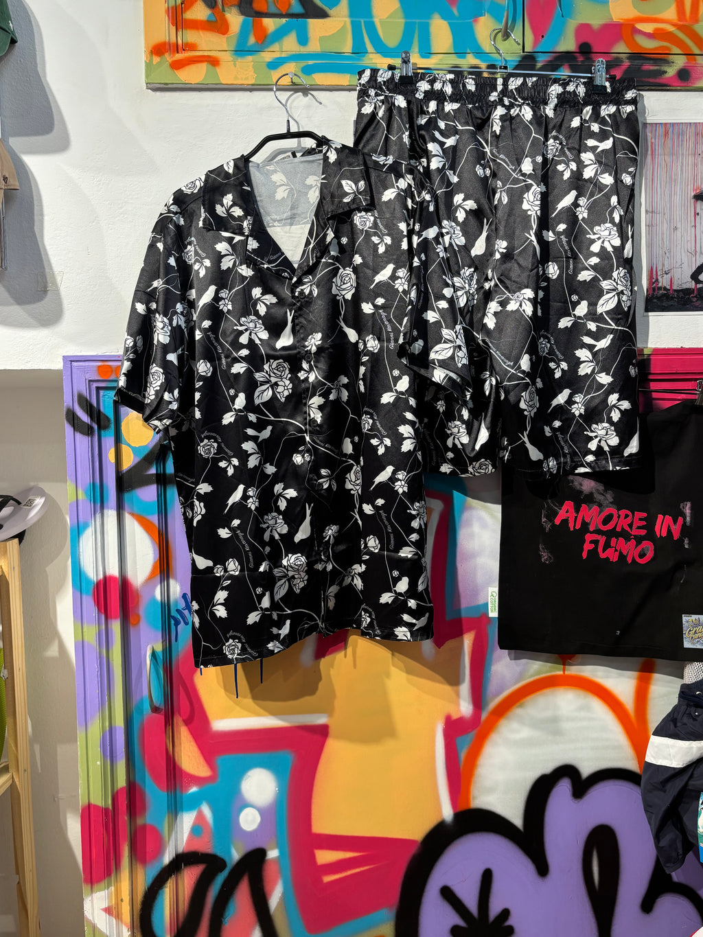 Conjunto Negro Con Flores