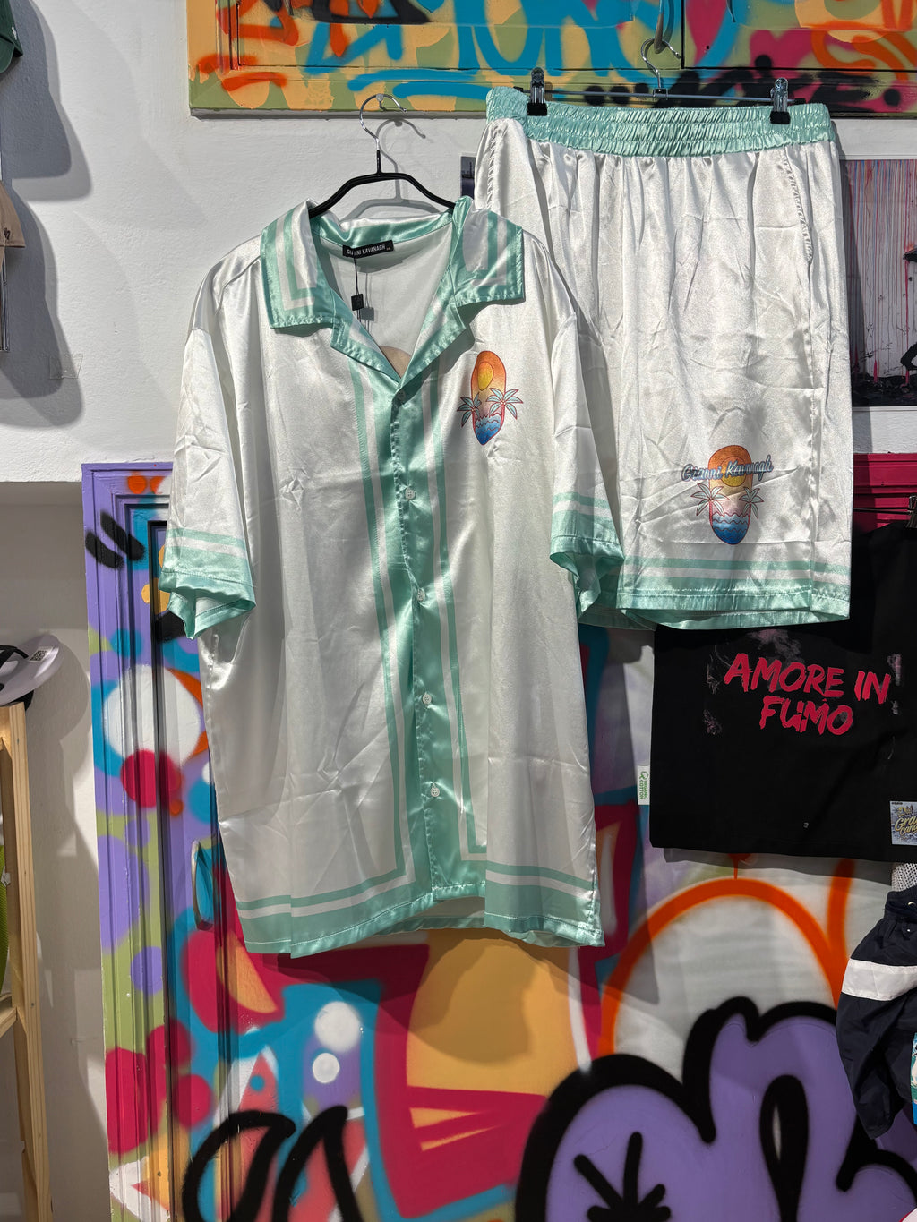 Conjunto Blanco Y Turquesa