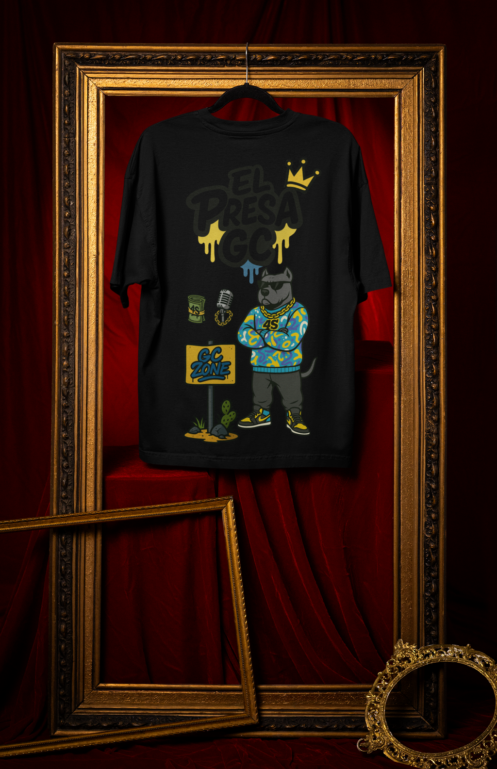 Camiseta Oversize 4S Presa Negro