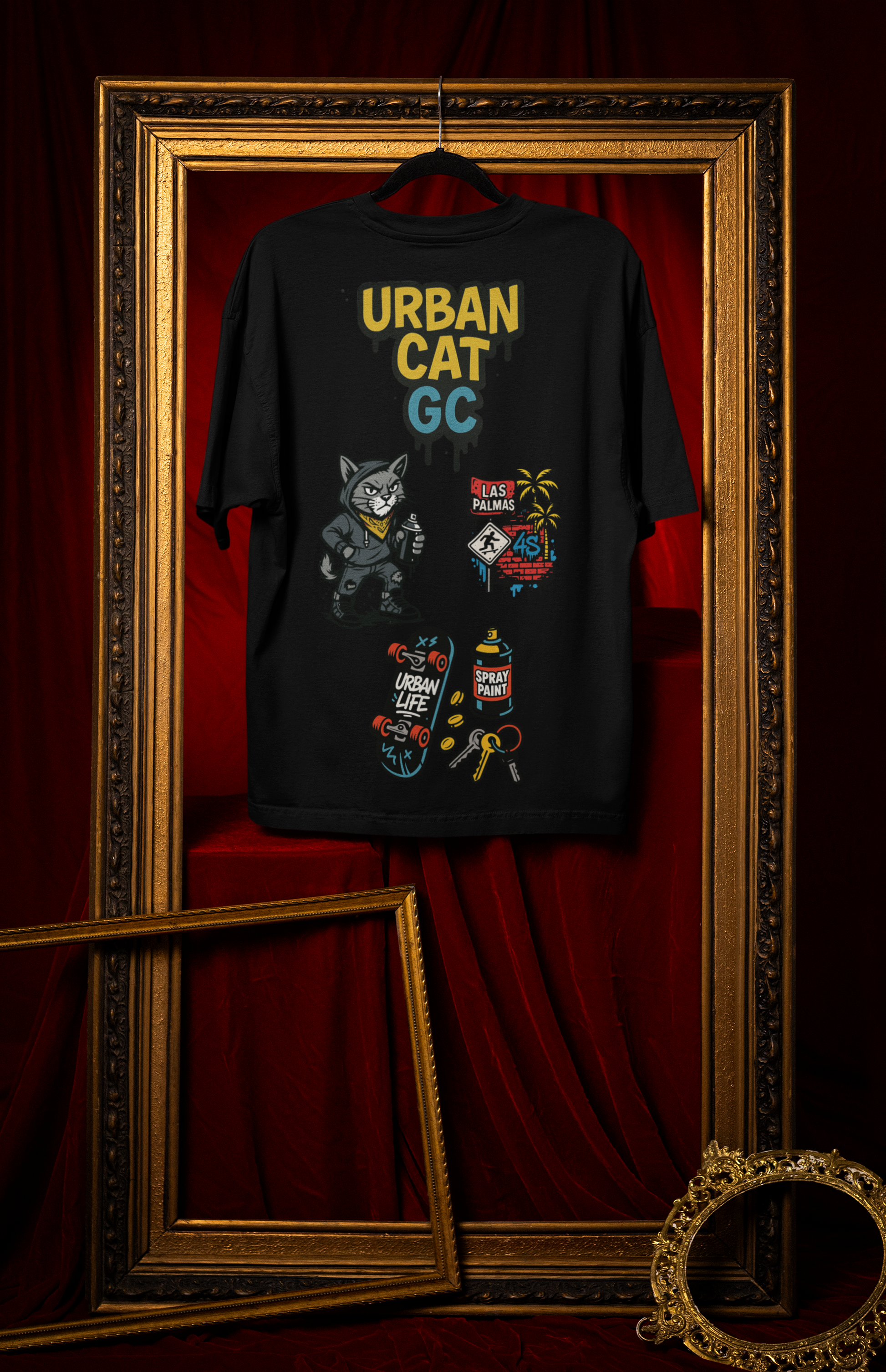 Camiseta Oversize 4S Gato Negro