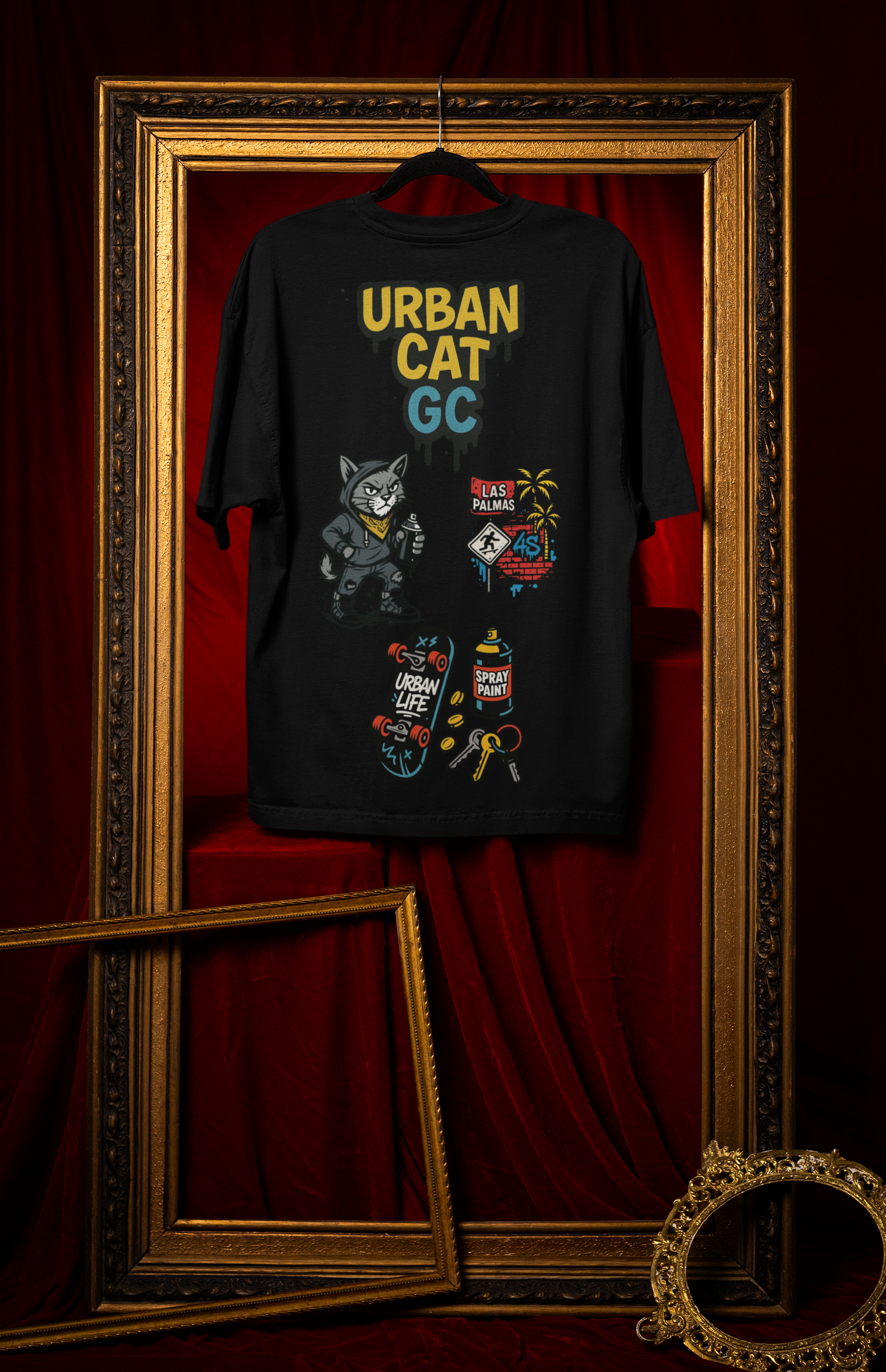 Camiseta Oversize 4S Gato Negro