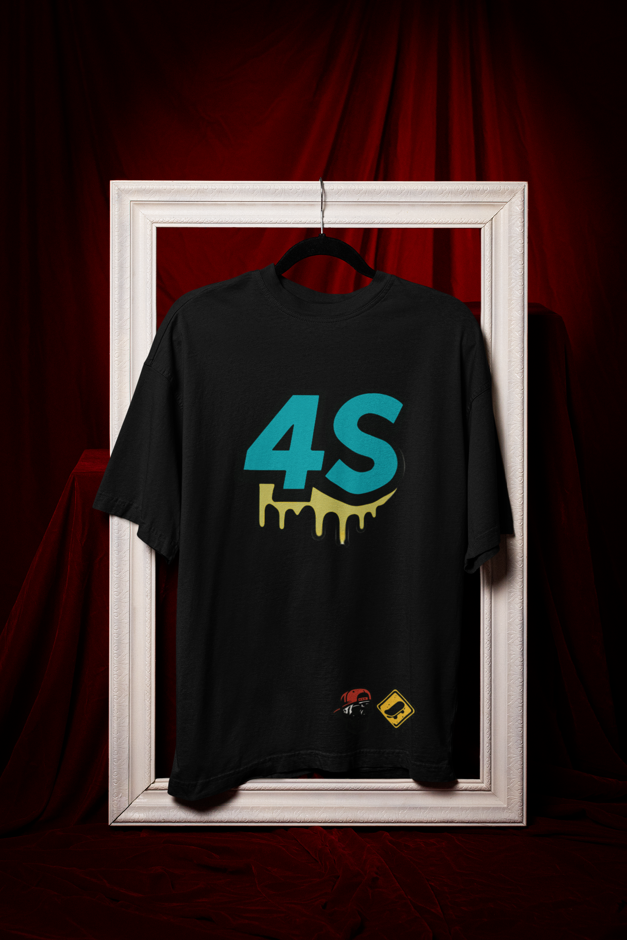 Camiseta Oversize 4S Lagarto Negra