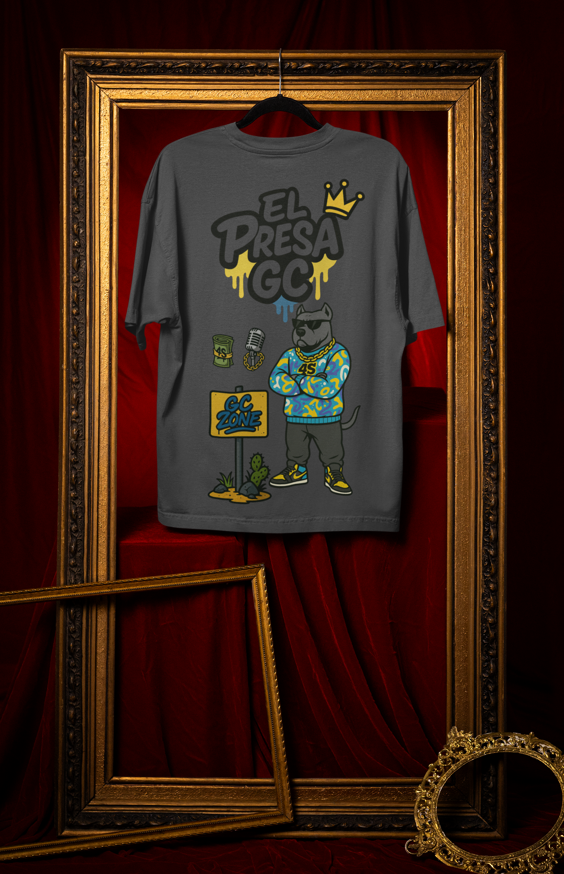 Camiseta Oversize 4S Presa Gris