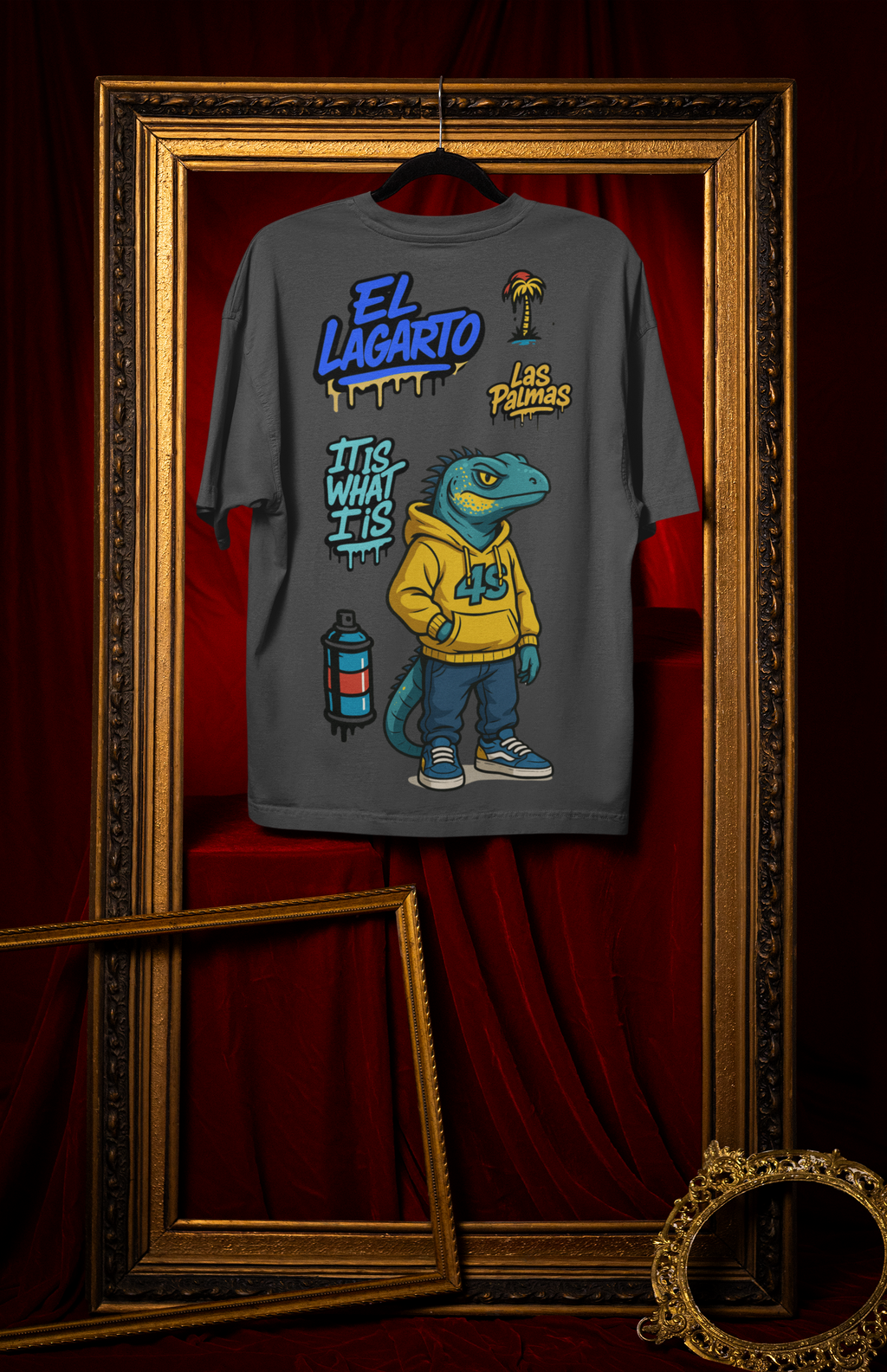 Camiseta Oversize 4S Lagarto Gris