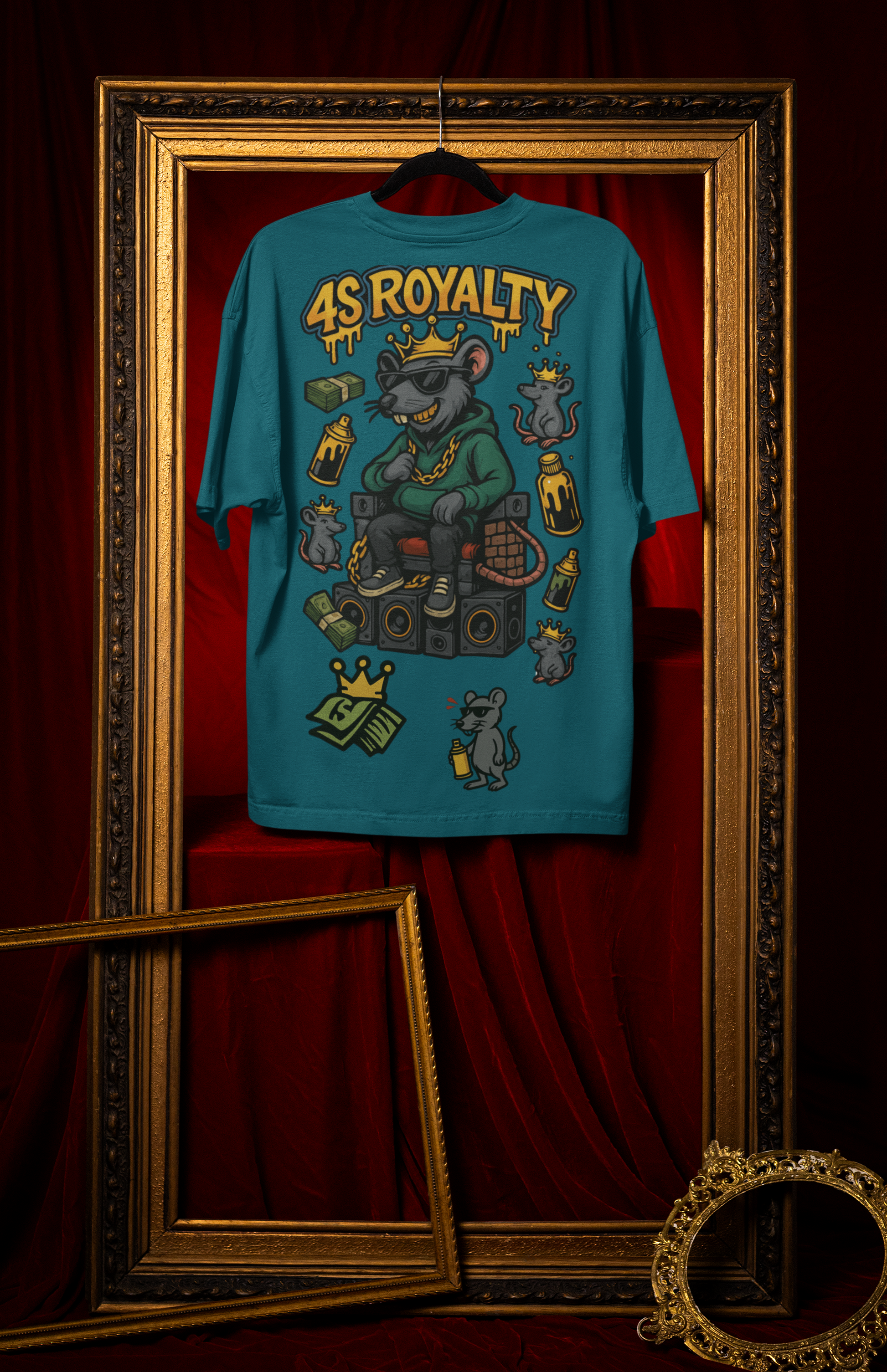 Camiseta Oversize 4S Rat Retrogreen