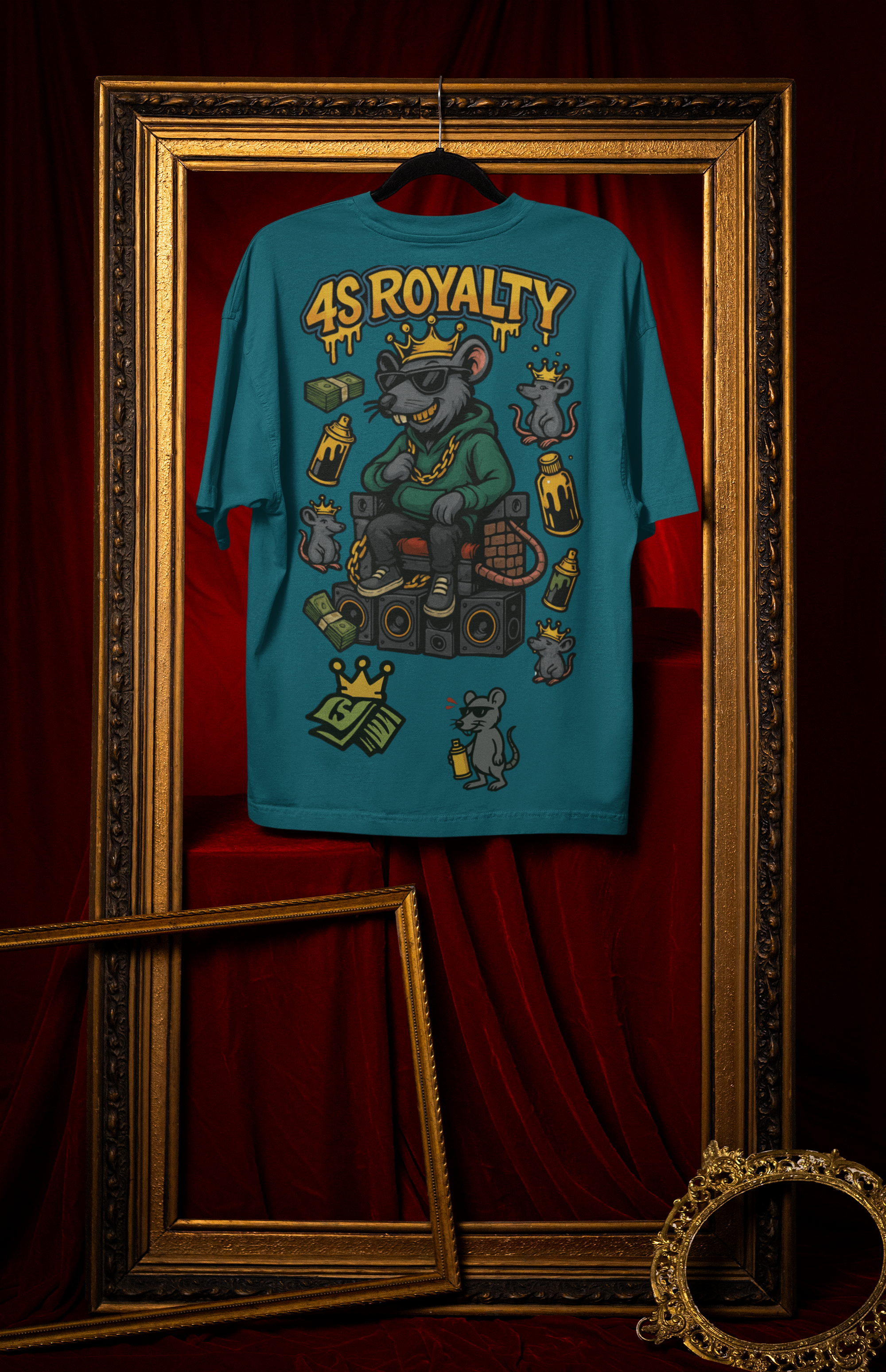 Camiseta Oversize 4S Rat Retrogreen