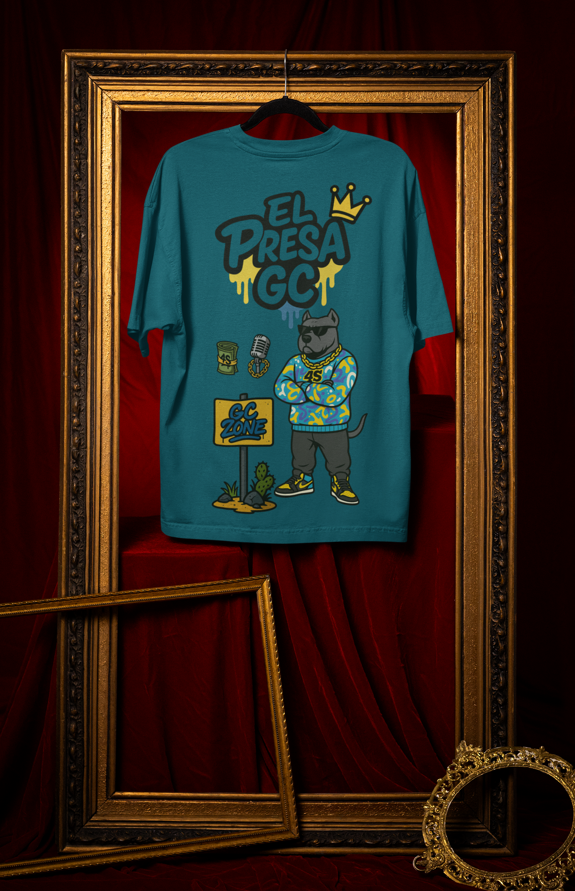 Camiseta Oversize 4S Presa Retrogreen