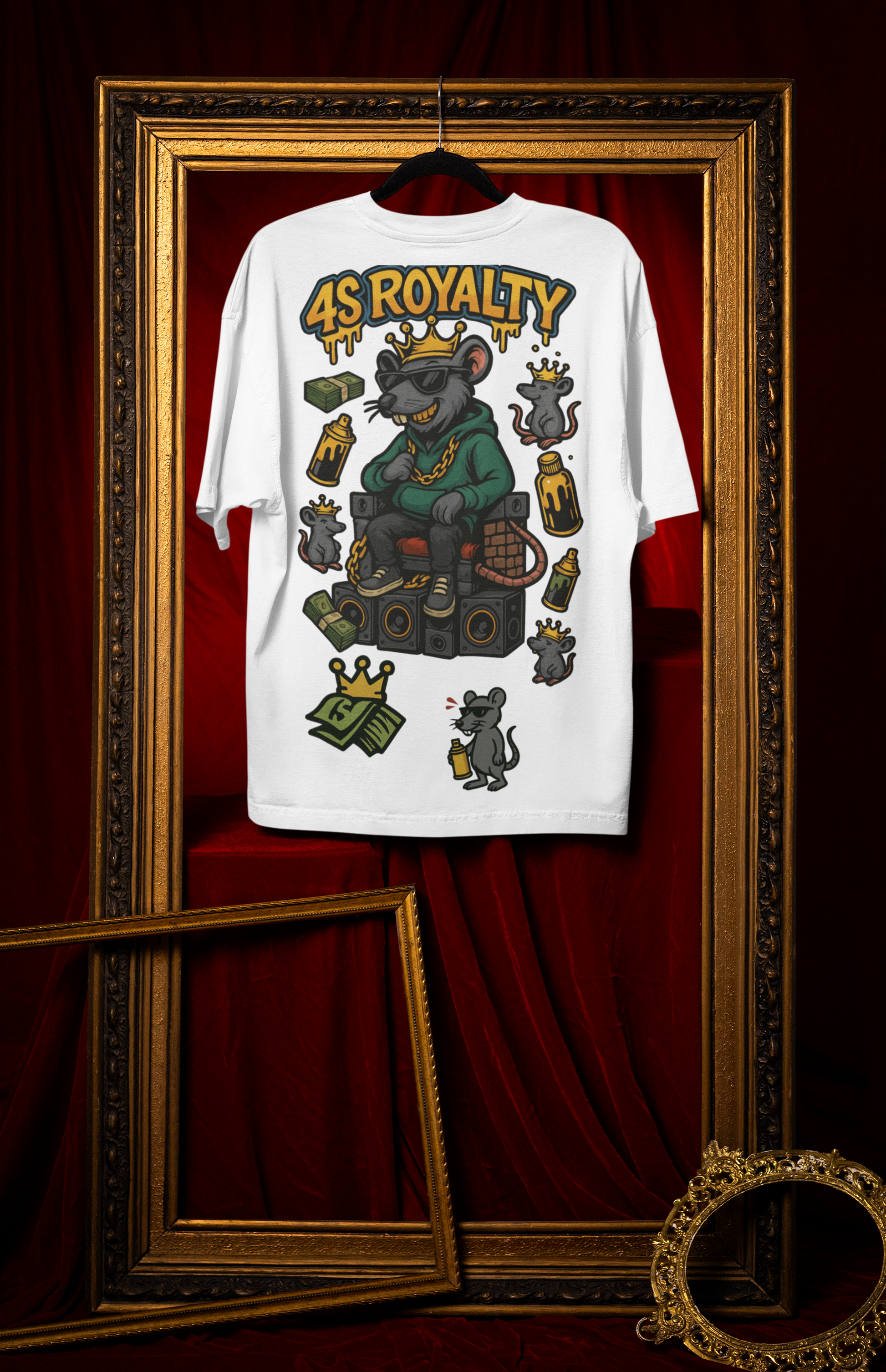 Camiseta Oversize 4S Rat Blanca